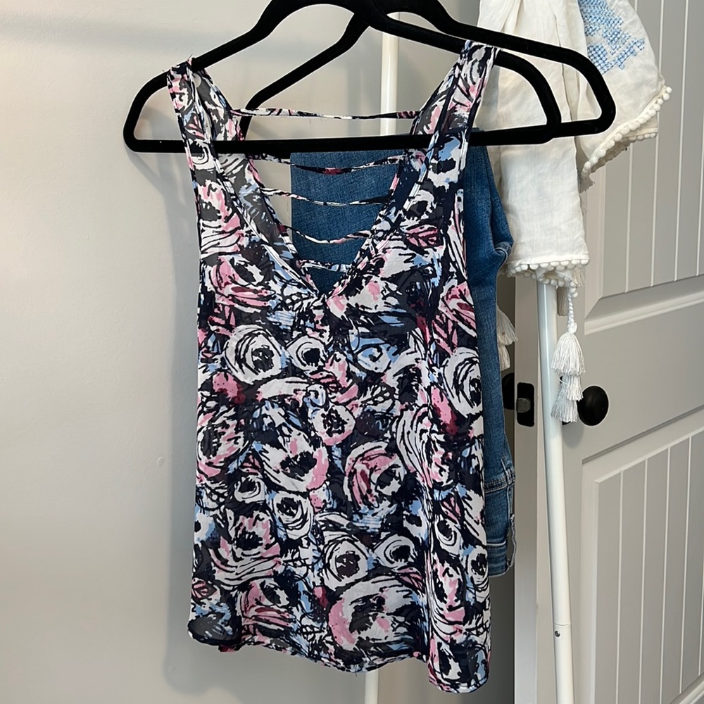 Nollie | sheer | multi color | floral | tank top